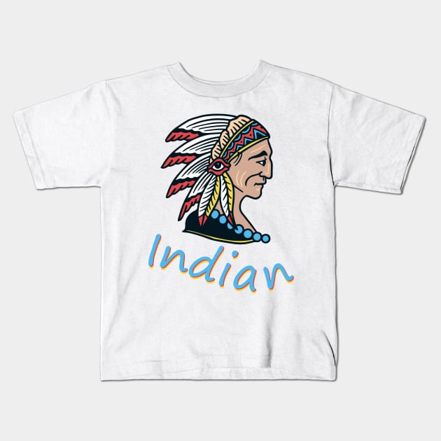 Apache indian Kids T-Shirt by Johnny_Sk3tch